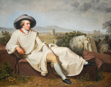 Goethe in der römischen Campagna, Rom 1787. Gemälde: Johann Heinrich Wilhelm Tischbein (1751-1829), (2)