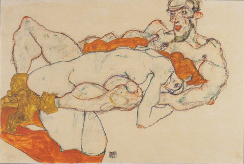 Liebespaar. Egon Schiele (12 June 1890 – 31 October 1918).