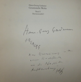 Gadamers Schriftzug