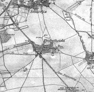 Probstheida auf einer Karte von 1891.