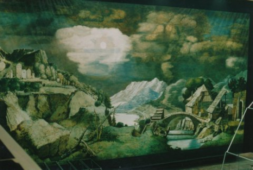 Nächtliche Landschaft mit Mondschein. Bühnenbild zum Freischütz. (2)