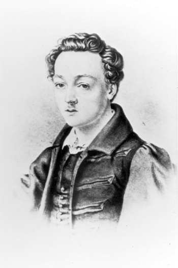 Georg Büchner. Zeichnung von Hoffmann 1833. Quelle: Heinrich-Heine-Institut Düsseldorf
